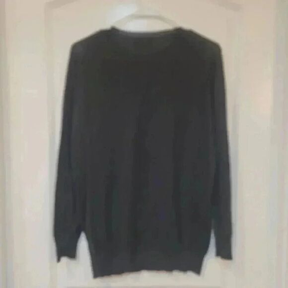 Zara Knit Women's Black Viscose/Acrylic Knit Long Sleeve Crew Neck Sweater - Picture 5 of 6